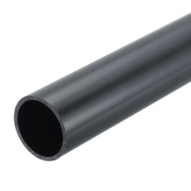 sourcing map 1 1/4 Inch PVC Rigid Tube Round Pipe Tubing Hardware Tubing 28.2mm ID 32mm OD 8" Length Dark Grey High Impact for Water Pipe, Crafts