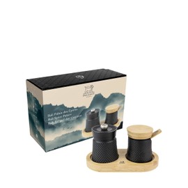 Peugeot Bali Fonte Cast Iron Pepper Mill and Salt Cellar Gift Set, 3-Inches, Black (39967)