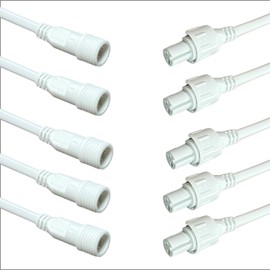 NEWNEWLIU 10Pairs White 2 Wire Waterproof Connector,22AWG 2 Pin Electrical Connector,11.8in/30cm Wire Waterproof Male Female Connector for Car, Truck, Boat,Indoor/Outdoor LED Strip Lights