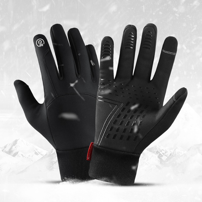 Winter Men Women Cycle Gloves Waterproof Windproof Fleece Lining Touchscreen
