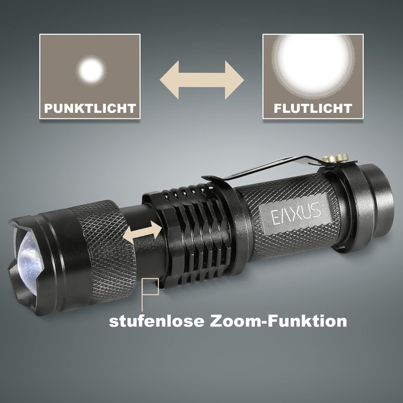 Eaxus® Set of 2 LED Torch Glow-X Professional Mini Torch