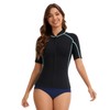 Lemorecn Women’s 2mm Wetsuit Top Short Sleeve, Front Zip Wet