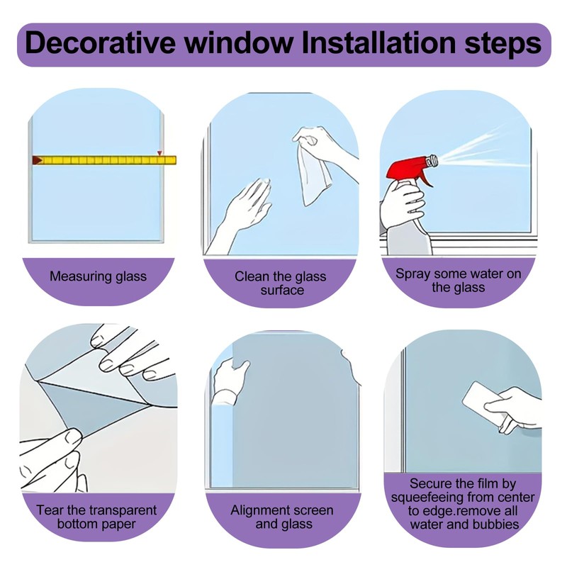 Privacy Window Film Stained Glass Window Cling Dandelion Decorative