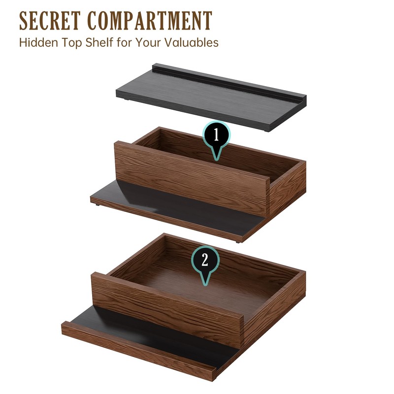 NiHome Handcrafted 3 Tier Wooden Cologne Organizer for Men, Mens