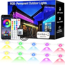 Permanent Outdoor RGB Lights,IP67 Waterproof LED Eaves Lights with Smart App/Remote Control,for Christmas and All Holiday Decor,Daily and Accent Lighting,House Roof and Garden Lighting (100FT)