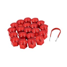 A ABSOPRO Wheel Hub Bolt Covers Removal Tool 17 mm Plastic Red (Set of 20)