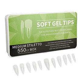 ZJchao 550 Uds. Uñas Largas y Transparentes, Ultrafinas Talladas Libres de Molienda, Uñas Postizas Semiesmeriladas, Puntas de Extensión de Postizas para Bodas, Citas y Fiestas (Gota de agua)