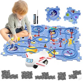 Puzzle Racer Kids Car Track Toy Car Set for Kids DIY 12PCS Puzzle Track Rail Route Educational Game Gift Toys for Children 2 3 4 5 6 Years