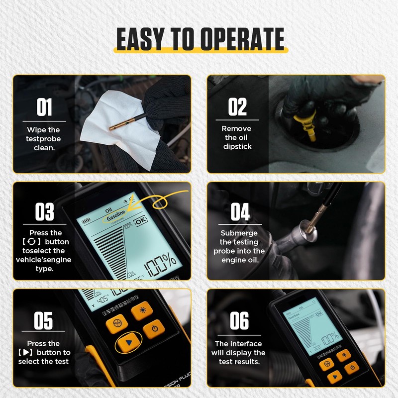 BELEY Engine Oil Tester & Motorcycle Oil Change Kit- Gasoline/Diesel