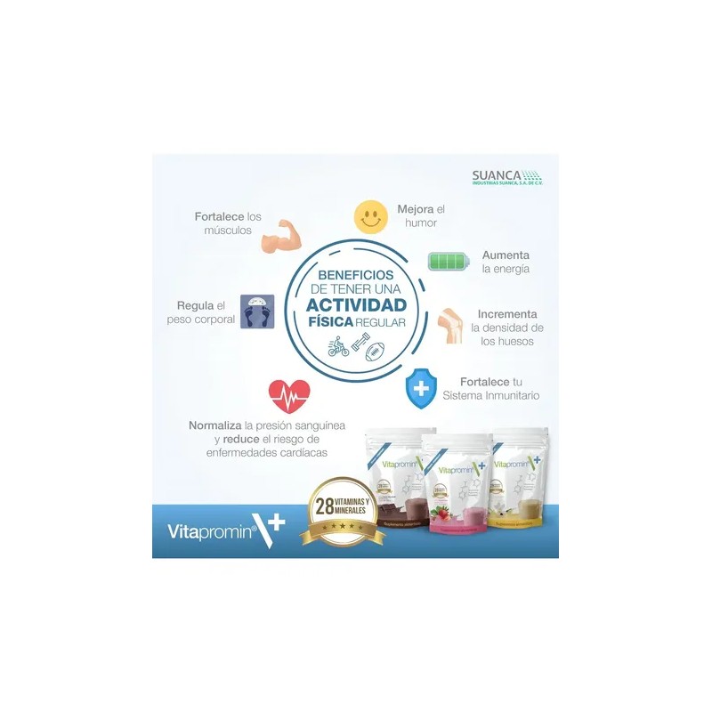 Vitapromin Polvo 400gr. (proteínas, Vitaminas Y Minerales) Sabor Fresa