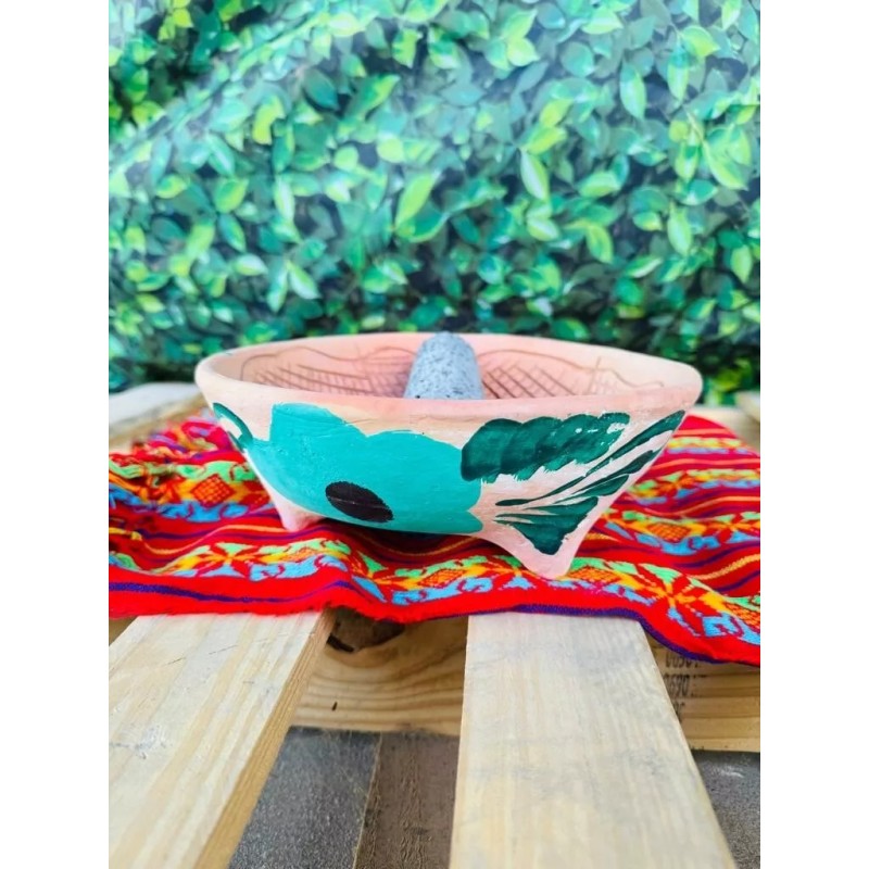 Unsure Molcajete Glay Bowl Mexican 9in Molcajete De Barro Con