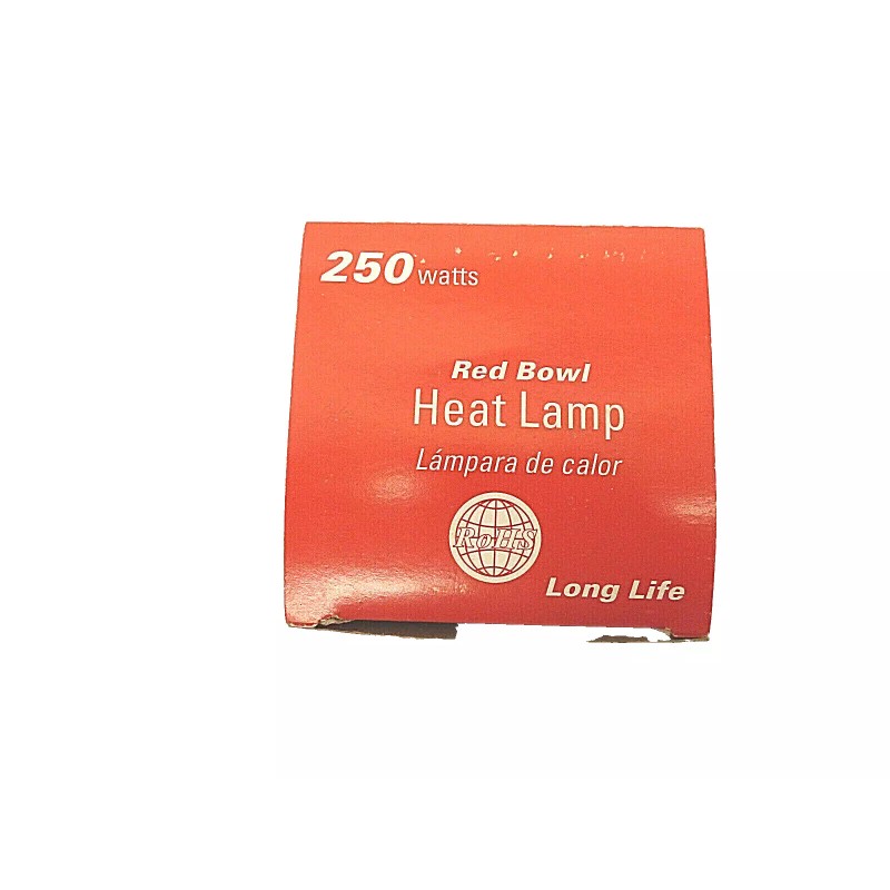 RoHS Red Bowl Heat Lamp 250 Watts 120 V Long