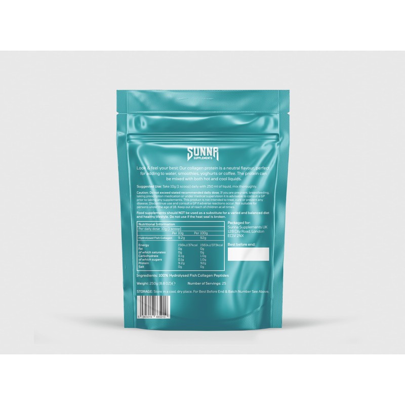 Sunna Supplements Marine Collagen Unflavoured 250g Pouch