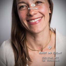 Akitsune Vitality Women's Necklace 38 cm Including 3 cm Extension Elegant Slim 316L Stainless Steel Necklace for Women 2 mm Diameter Waterproof and Hypoallergenic, Stainless Steel