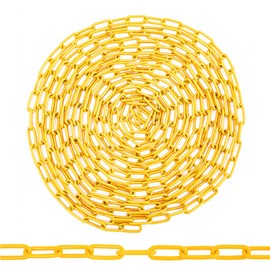 1/4" x 32 ft Grade 30 Safety Chain Yellow Coated Carbon Steel Proof Coil Chain for Towing Logging Agriculture Swing Set Fence Gate Barrier Outdoor
