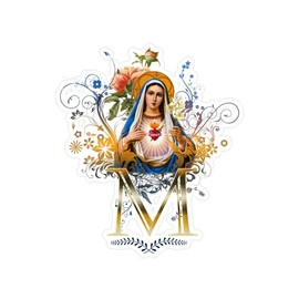 CafePress Immaculate Heart of Mary Large Die Cut Sticker, 8.75" x 8.75" Glossy Finish
