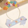 Koonafy It's My Birthday Sash and Headband Rainbow Tiara Headpiece