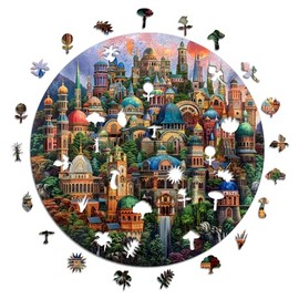 Iconic Puzzles - Enchanted Homes, Fantasy, 100% Sustainable Wooden Jigsaw Puzzle, Gifts for Kids and Adults, Large, 600 Pieces