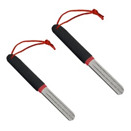 Fish Hook Sharpener, Sharpening Stone for Fishing Hooks, Grinding Stone Double Sided Fishing Hook Sharpener, Portable Grinding Tool for Fishing with Handle and Hanging for Outdoor Fishing - Red