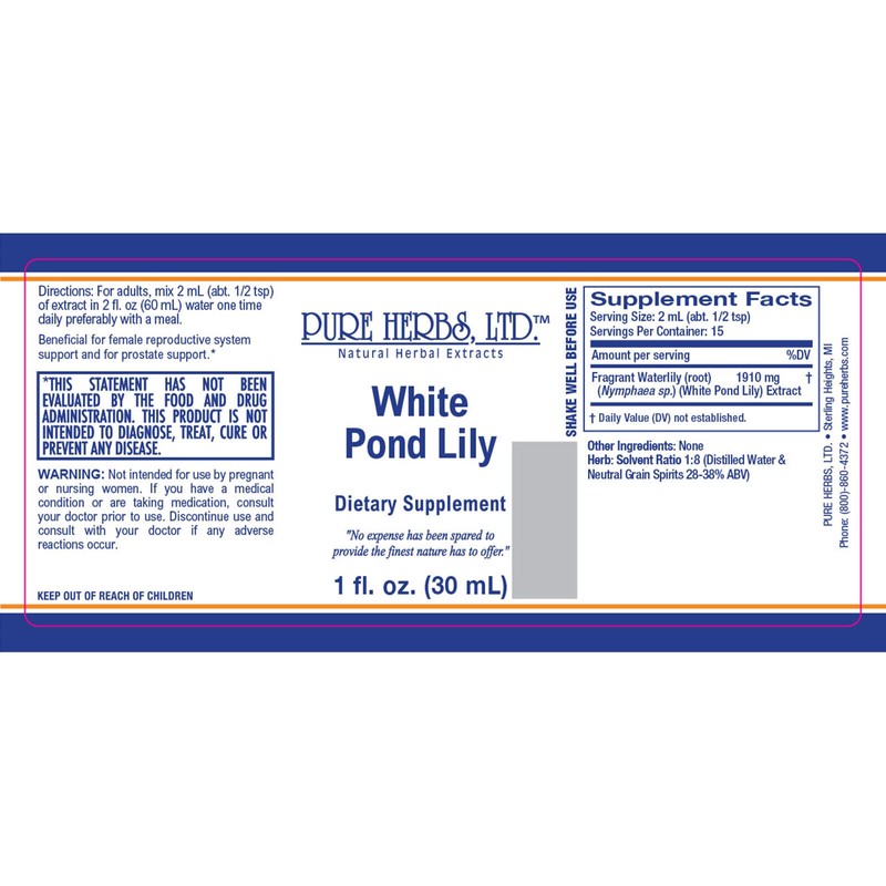 Pure Herbs: White Pond Lily - 1 oz.