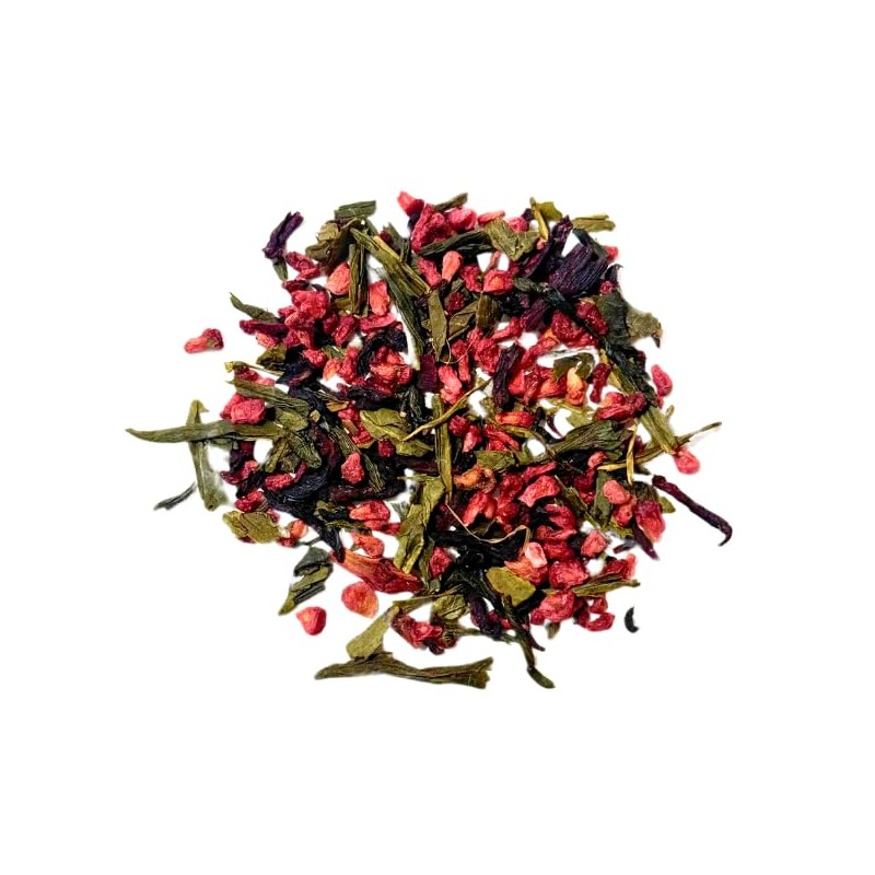 Raspberry Velvet Green Tea, High Caffeine, Loose Leaf, 2 oz