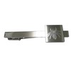 Silver Toned Square Etched Tarantula Spider Bug Insect Tie Clip