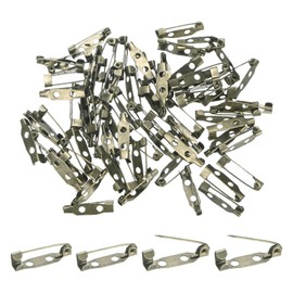 M METERXITY 60-Pack Bar Pins, 0.8 Inch Brooch Pin Backs Safety Clasp for Badges/Name Tags/Corsage/DIY Crafting Sewing Fabric, Metal Boutonnieres Locking Pin-Backing [20mm, Bronze Tone]