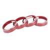 4pcs A/C Air Vent Knob Trims Rings Red Aluminum Alloy