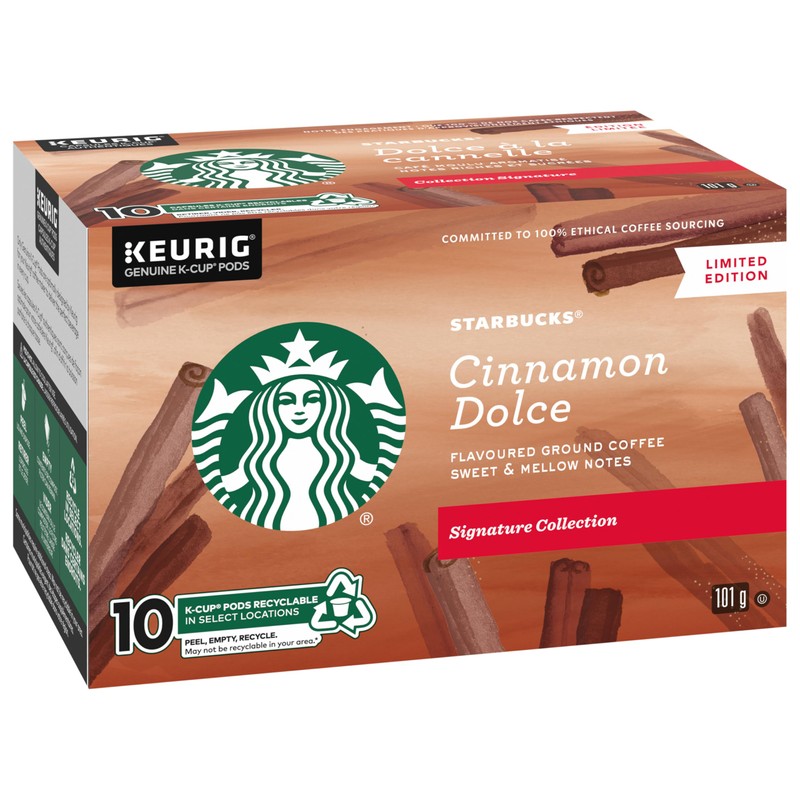Starbucks Signature Collection Cinnamon Dolce Flavoured Ground Coffee K-Cup Pods,