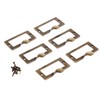 dophee 6-Pack Antique Brass Label Frame Card Holder Drawer Box
