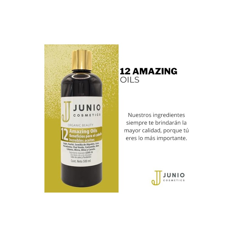 Junio cosmetics tratamiento para cabello seco - 12 aceites para