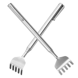 Pack of 2 Telescopic Back Scratchers from 15 cm to 50 cm Extendable Scratching Hand, Back Scratcher, Back Scratcher, Stainless Steel Telescopic Back Scratcher, Gift for Seniors, Women and Men