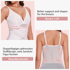 MISS MOLY Women's Undershirt Belly Control Shaping Tank Top Elasticity Shapewear Undershirt Women's Figure Shaping Tank Top Body Shaper Camisole Shaping Shirt, White