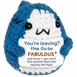 Krinisou Farewell Gifts for Coworkers Women Men, Leaving Jobs Gifts for Boss Friends Moving, Small Thoughtful Goodbye Going Away Gift for Neighbors Positive Animals Crochet Shark