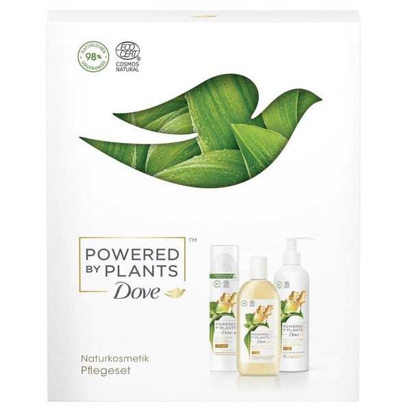 Dove Powered by Plants Ginger Gift Set for a Refreshing Skin Care Experience with Shower Gel, Deodorant and Body Lotion (250 ml + 75 ml + 250 ml)