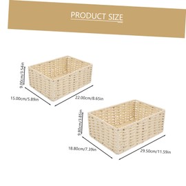 CHILDWEET 2pcs Woven Storage Baskets Decorative Paper Rope Baskets for Organizing Multi Functional Tabletop Storage for Home Office Beige Color Small Medium