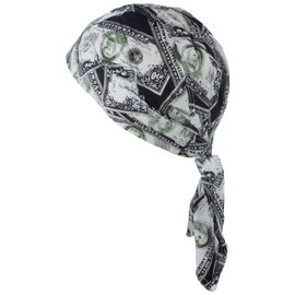 fashionchimp Zandana 100% Cotton Bandana Head Scarf Biker Scarf for Men and Women Pattern Print, dollars