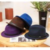 HEYANN Fedora Hats,100% Sheep Wool Short Brim Trilby Panama Hat