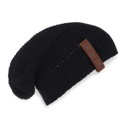 KNIT FACTORY - Coco hat - knitted winter hat with wool for men and women - slouch beanie - high quality, black,