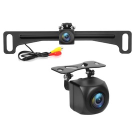 Kairiyard AHD 1080P License Plate Backup Camera, 170 Degree Wide Angle Clear Night Vision Metal Housing Guide Line On/Off Waterproof Reverse Rear View Camera for Car Truck
