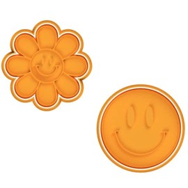 Flower Groovy Smiley Face Cookie Cutter & Stamp