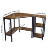 LAVIEVERT Corner Desk, Triangle Computer Desk with Storage Shelves, Laptop