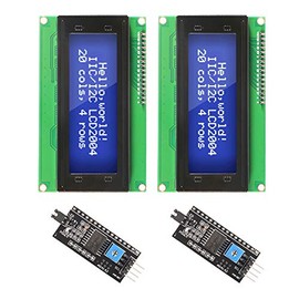 Dorhea 2PCS IIC I2C TWI Serial LCD 2004 20x4 Blue Backlight Module with I2C Interface Adapter Compatible with Raspberry Pi Ardu ino R3 Mega2560