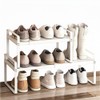 Yagizaai Expandable 1-Tier Metal Shoe Rack (H:10"), Adjustable Width 14.9"-23.6",