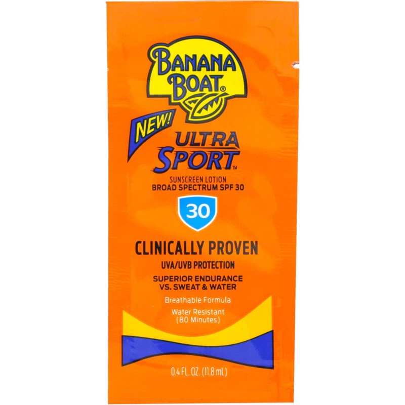 Banana Boat Sport Sunscreen, SPF 30 Protection lotion, Travel Packets,