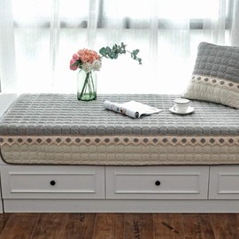 JeogYong Bay Window Cushion Seat Indoor, Farmhouse Window Seat Cushions Indoor for Bedroom, Non Slip Pads Sill Bench Cushions, 35.43 x 62.99 inches, Gray