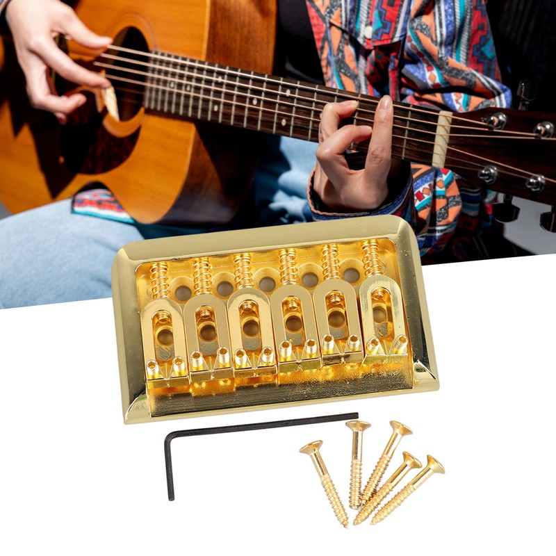 Fixed Hardtail Guitar Bridge U Shape Saddle Bridge Replacement Metal