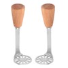 Luxshiny 2pcs Mini Avocado Masher, Small Potato Masher with Wood