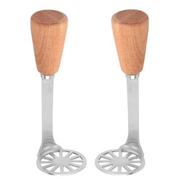 Luxshiny 2pcs Mini Avocado Masher, Small Potato Masher with Wood Handle Tiny Food Masher for Vegetables Pumpkin Beans Fruits Meat Banana Bread Kitchen Utensils Tool
