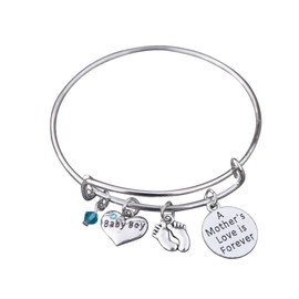 Infinity Collection Mom Bracelet, Mom Son Charm Bracelet Makes The New Mom Gift, or Baby Gift